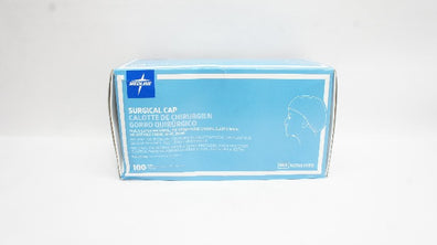 Medline NON61980 Multi-Layer Material Blue Surgical Cap - Box of 100